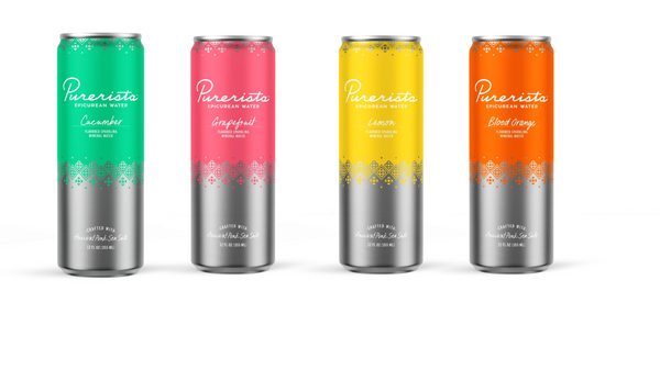 PURERISTA EPICUREAN WATER - BLOOD ORANGE  12PK 120Z SLEEK CANS
